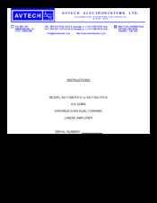 Avtech AV-110B-PS-D Instructions Manual