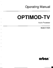 Orban 8182A Operating Manual