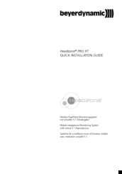 Beyerdynamic Headzone PRO XT Quick Installation Manual