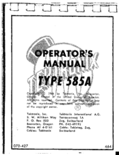 Tektronix 585A Operator's Manual