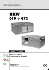 Ace HRW 019-072 Installation And Maintenance Manual