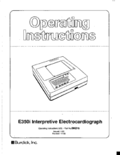 Burdick E350i Operating Instructions Manual