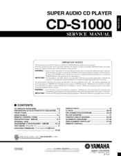 Yamaha CD-S1000 Service Manual