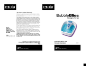 HoMedics BubbleBliss BB-1 Instruction Manual And  Warranty Information
