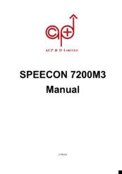 ACP Speecon 7200M3 Manual