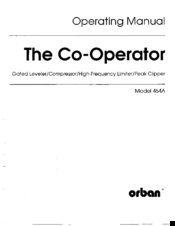 Orban 464A Operating Manual