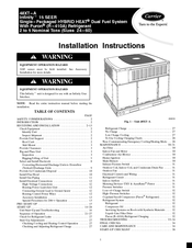 Carrier INFINITIR 15 SEER 48XT-A Installation Instructions Manual