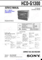Sony HCD-G1300 Service Manual