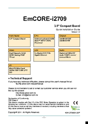 ROHS EmCORE-i2709 Quick Installation Manual