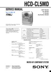 Sony HCD-CL5MD Service Manual