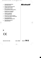 EINHELL RG-CT 18 Li Original Operating Instructions
