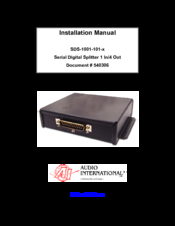 Audio international SDS-1001-101-X Installation Manual