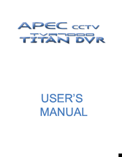 APEC TITAN TVR7000 User Manual