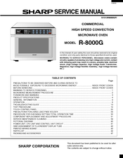 Sharp R-8000G Service Manual
