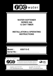 IBC Water 500 series Installation & Operating Instructions Manual