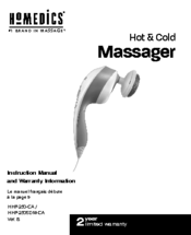 HoMedics HHP-250SDM-CA Ver. B Instruction Manual And  Warranty Information