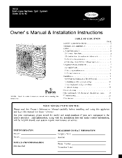 Carrier 38GJ Series Owner's Manual & Installation Instructions