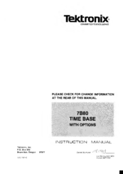 Original TEKTRONIX 7B80 base de temps avec options Operator's manual 