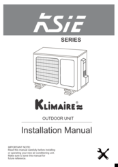 Klimaire ksie series Installation Manual