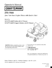 Crafstman ZTS 7500 Operator's Manual