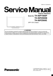 Panasonic Viera TH-50PZ800B Service Manual