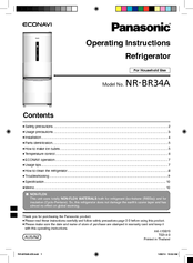 Panasonic NR-BR34A Operating Instructions Manual