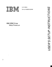IBM 5256 User And Setup Manual