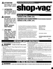 Shop-Vac 87L Series User Manual