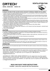 Ortech ODS45-9003 Instructions Manual
