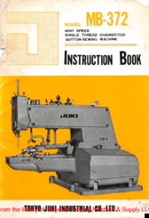JUKI MB-372 Instruction Book