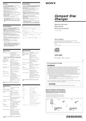 Sony CDX-828 - Compact Disc Changer System Operating Instructions