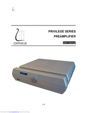 ORPHEUS PRIVILEGE SERIES User Manual