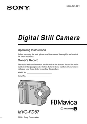 Sony FD Mavica MVC-FD87 Operating Instructions Manual