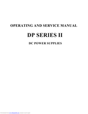 MPE DP SERIES II Operating And Service Manual