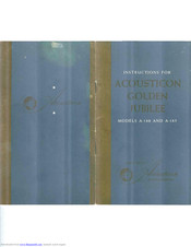 Acousticon golden jubilee A-180 Instructions For Use Manual