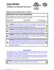 Eurodib T-CF15 Installation And Operation Instructions Manual