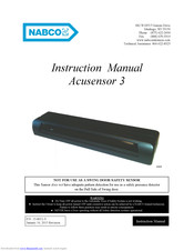 Nabco Acusensor 3 Instruction Manual