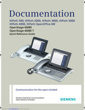 Siemens OpenStage 60/80 T Quick Reference Manual