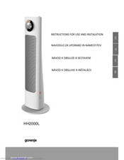 Gorenje HH2000L Instructions For Use And Installation