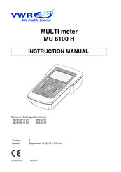 VWR International MU 6100 H Instruction Manual