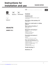 Hotpoint AQM8F 49 U Instructions For Installation And Use Manual
