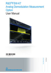 R&S FSW-K7 User Manual