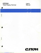 C.ITOH CIT224 User Manual