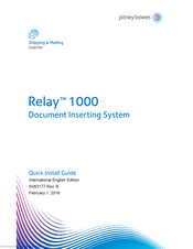 Pitney Bowes Relay 1000 Quick Install Manual
