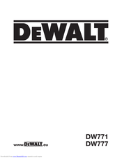 DeWalt DW777 Manual