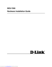 D-Link DES-7206 Hardware Installation Manual