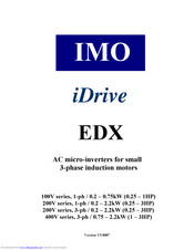 IMO iDrive EDX 200V series 3-ph/0.2 - 2.2kW (0.25 - 3HP) Owner's Manual