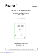 Reznor RPV 2000 Installation Commissioning Servicing & User Instructions