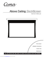 Cima Above Ceiling ElectriScreen Owner's Manual