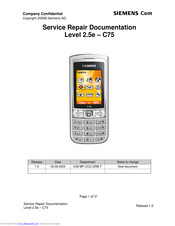 Siemens C75 Service Repair Documentation